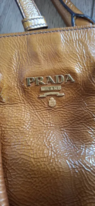 Borsa Prada Tote Pelle Marrone/Oro