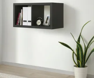 Mueble Kallax 2 huecos negro/marrón