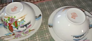 Set Tazzine e Piattini porcellana a guscio d'uovo