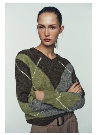 Jersey Zara Rombos Talla M