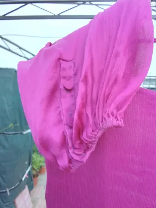 Vestido fiesta seda fucsia