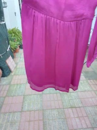 Vestido fiesta seda fucsia