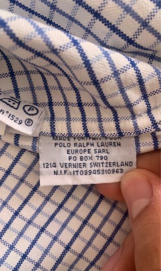 Camisa Ralph Lauren cuadros azul y blanco Talla XL