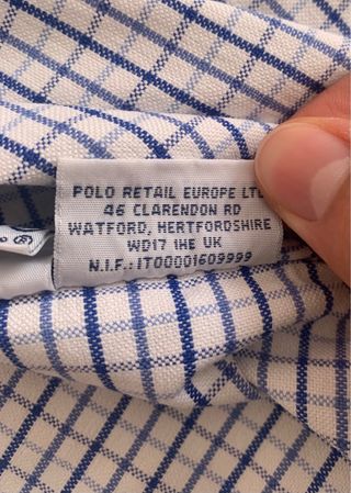 Camisa Ralph Lauren cuadros azul y blanco Talla XL