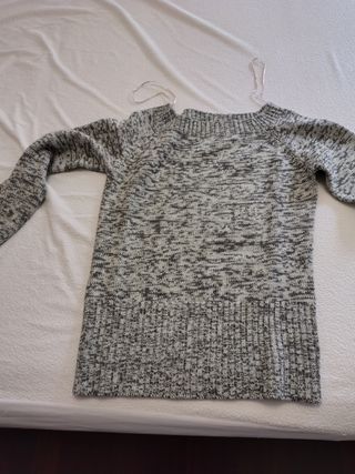 Jersey mujer gris y blanco