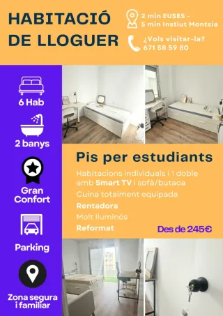 Habitaciones estudiantes Amposta