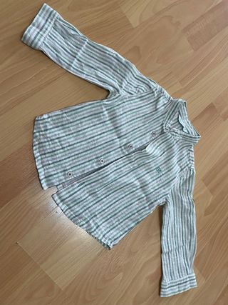 Camisa bebé rayas verdes talla 80