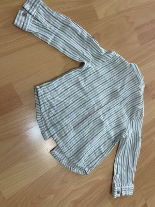 Camisa bebé rayas verdes talla 80