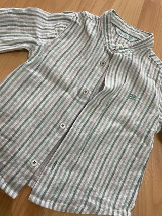 Camisa bebé rayas verdes talla 80