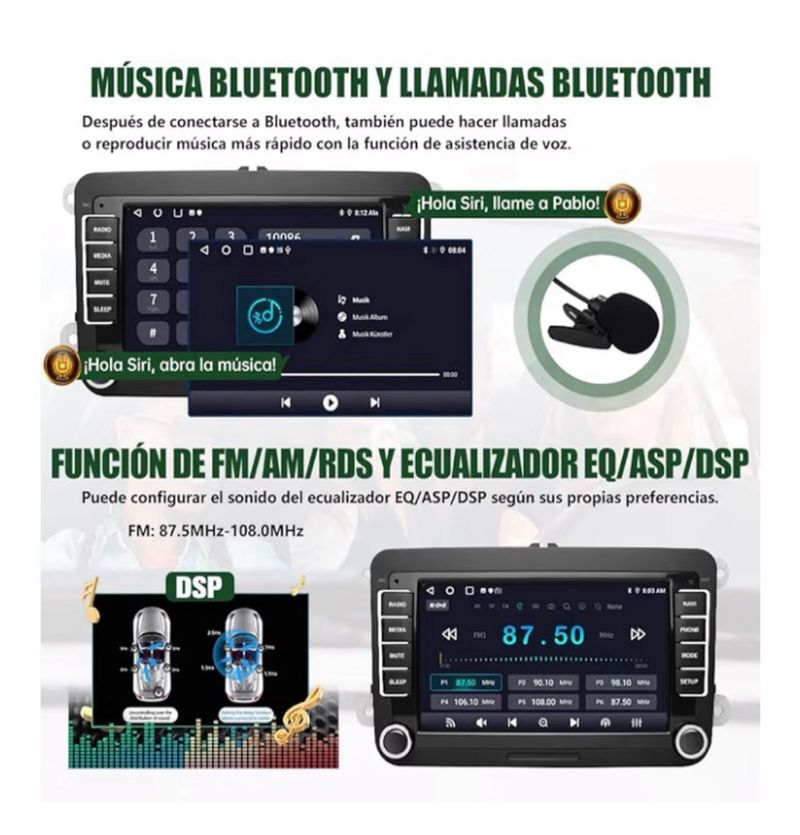 Radio Coche Android 7 VW CarPlay afbeelding 5