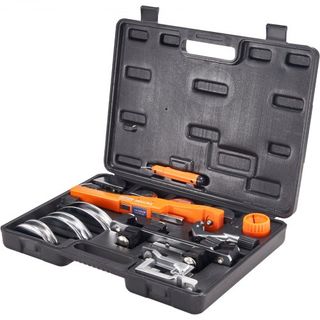 Attrezzo per Piegare Tubi, Piegatrice a Cricchetto per Tubi da 6,4mm-22,2mm, Strumenti di Piegatura a 90° Avanti/Indietro con 7 Matrici per Riparazione Condizionatori e Frigoriferi