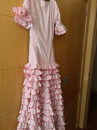 Vestido Flamenca Lunares Rojo y Blanco