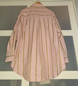 Camisa oversize LARA rayas doradas rosa Talla M