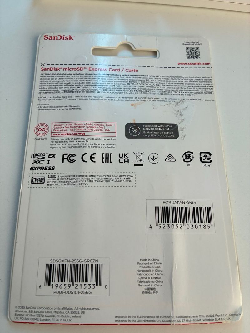 SanDisk microSDXC 256GB Nintendo Switch afbeelding 2