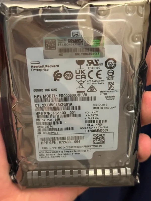HPE Hardisk 600GB 10K SAS