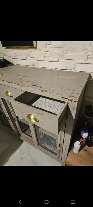 Aparador madera y cristal