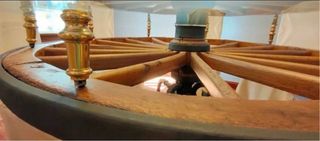 Mesa Rústica Rueda Carro Cristal Madera y hierro