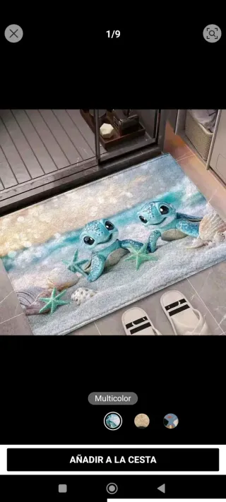 Alfombra de baño con tortugas marinas