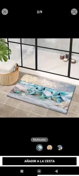 Alfombra de baño con tortugas marinas