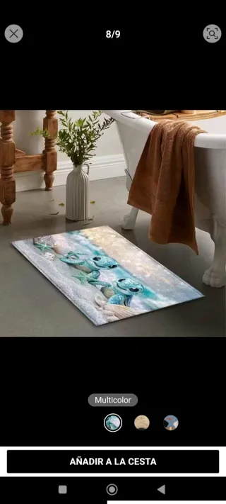 Alfombra de baño con tortugas marinas