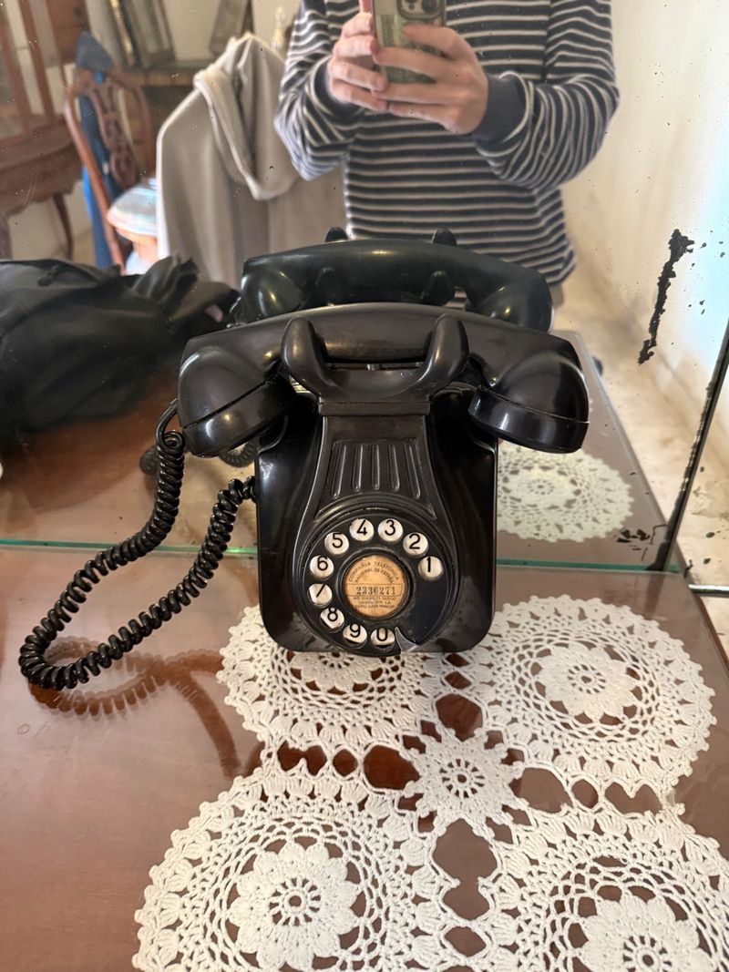 Teléfono Baquelita Antiguo Pared Años 50