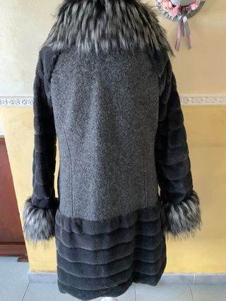 Cappotto lana e pelliccia sintetica XXL