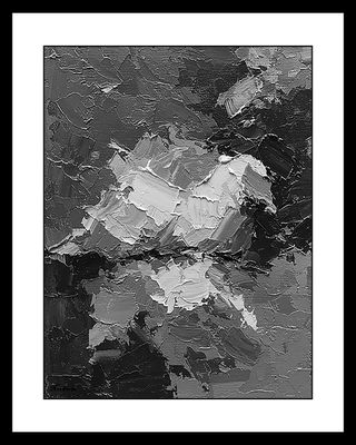 Cuadro Abstracto en Blanco y Negro