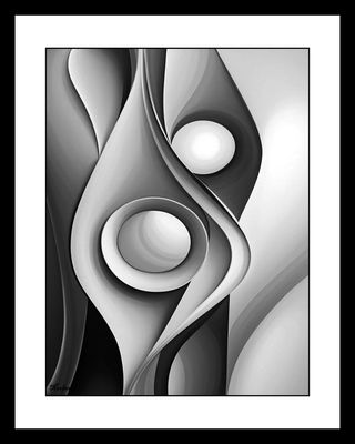 Cuadro Abstracto en Blanco y Negro