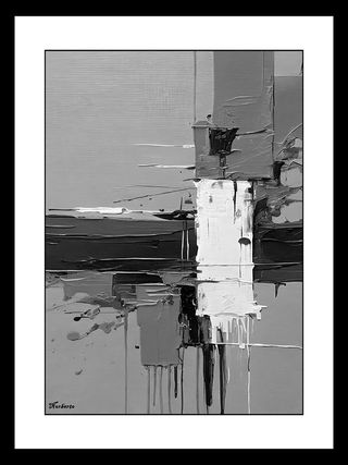 Cuadro Abstracto en Blanco y Negro