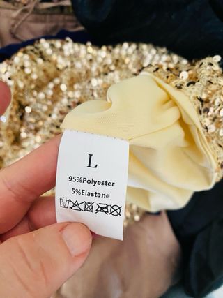 Top fiesta lentejuelas dorado glamour