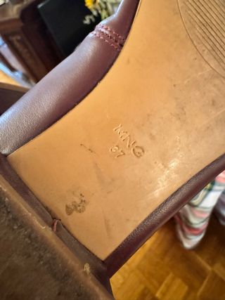 Bailarinas piel burdeos Mango