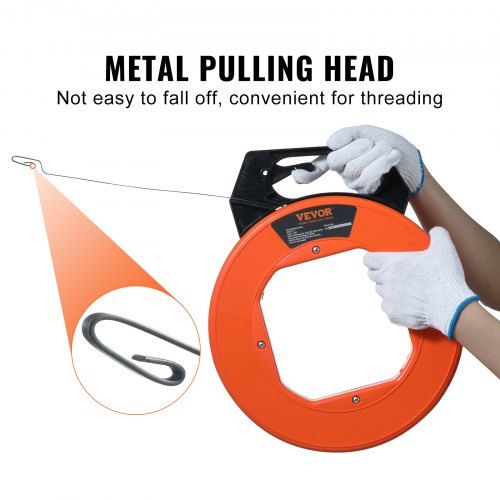 Cinta de Pescado, 73.2m 3mm (240 pés, 1/8 polegadas), Extractor de Arame com Carcaça e Cabo Otimizados, Ferramenta de Extração de Cabo Fácil de Usar, Ferramentas de Pesca de Arame...