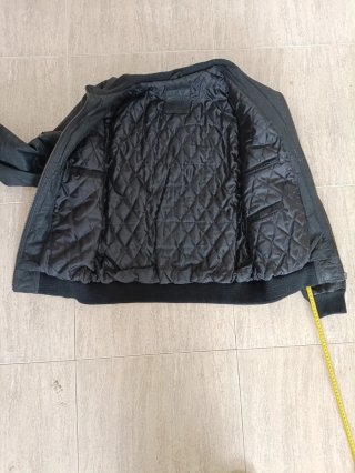 Chaqueta Bomber Cuero L Negro