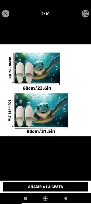 Alfombra de baño tortuga marina