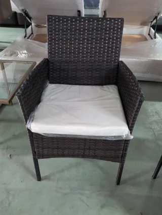 Conjunto Ratán Mesa y 2 Sillas Exterior