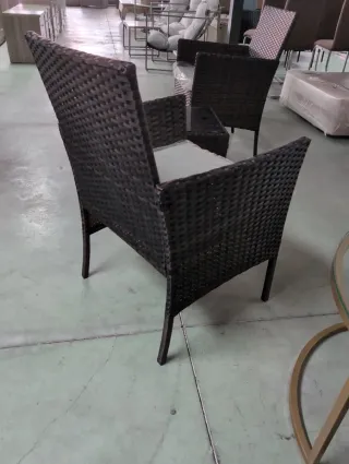 Conjunto Ratán Mesa y 2 Sillas Exterior