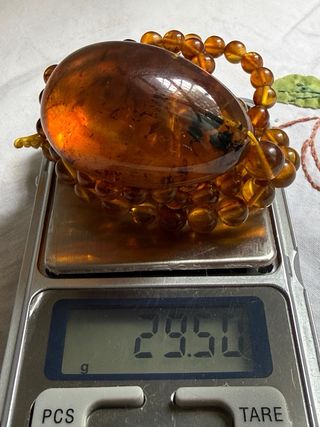 Collar ámbar colgante lágrima