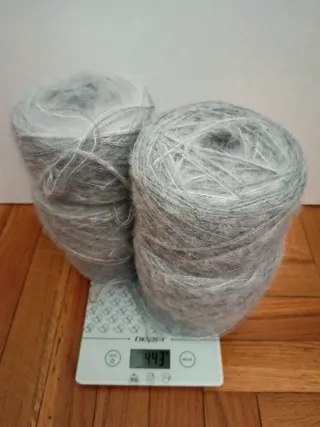 6 gomitoli misto mohair grigio 443 grammi