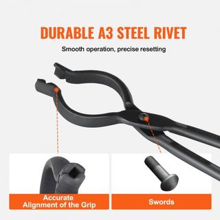 Tenazas de Herrero, Tenazas V-Bit de 45.7 cm, Tenazas de Forja de Acero al Carbono con Remaches de Acero A3, para Forjados Largos, Irregulares y en Forma de Clavo, para Principiantes y Herreros y ...