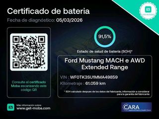Ford Mustang Mach-E Rango extendido AWD Batería 98.8kWh 351Cv