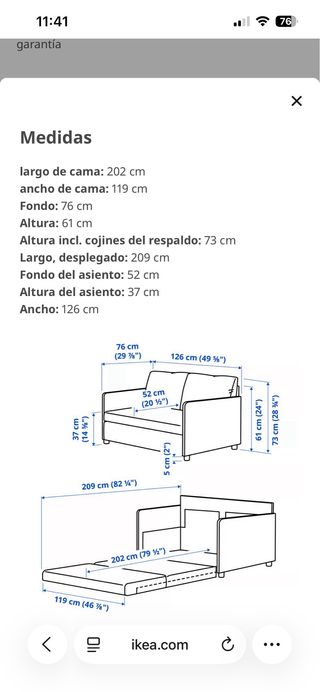 Sofá Cama Gris con Cojines