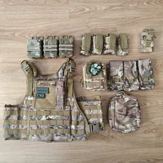 Chaleco táctico airsoft con pouches