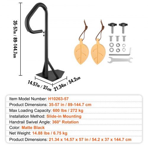 Pasamanos para Jacuzzi, Pasamanos Lateral de Spa Rotatable 360 con Altura Ajustable de 88.9-144.8 cm, Pasamanos de Aluminio a Prueba de Óxido para Escalera de Spa con Base de Montaje Deslizante pa...