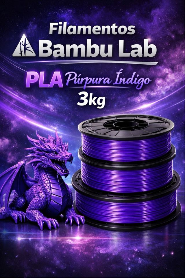 Filamento Bambu Lab PLA Púrpura Índigo 3kg 1,75mm