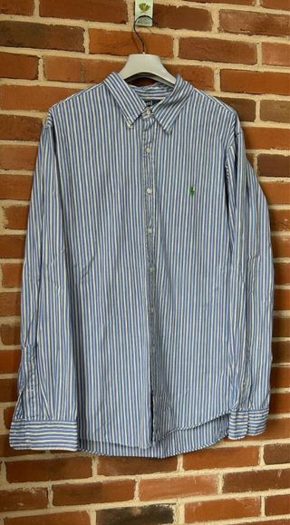 Camisa Ralph Lauren Rayas Azul Talla XL