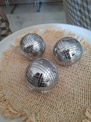 Set di 3 sfere da bocce metalliche