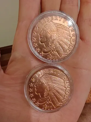 2 Monedas Cobre 999 1oz Indio Jefe