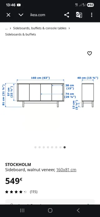 Aparador IKEA Stockholm Madera Marrón