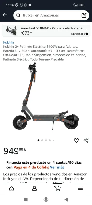 Patinete Eléctrico Kukirin G4