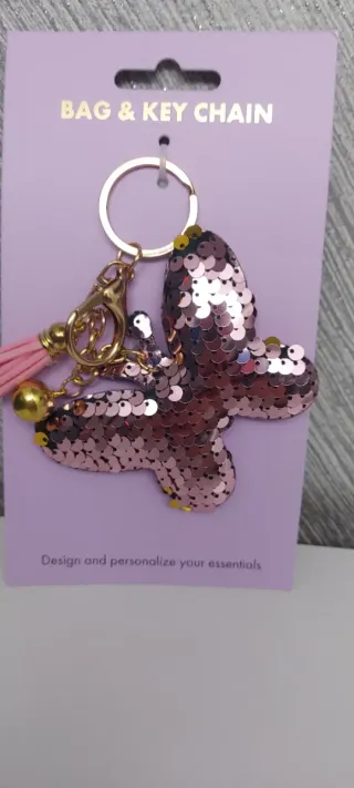 Portachiavi farfalla con paillettes